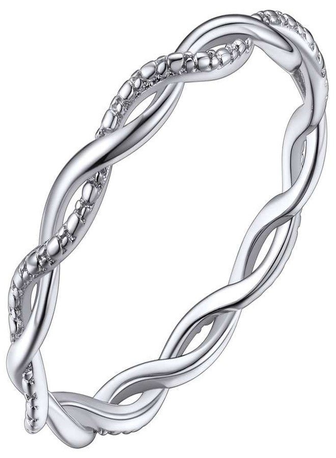 Silvora Simulated 3mm Eternity Bands Engagement Wedding Bands for Women - Image 1